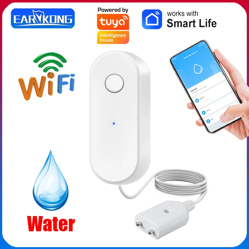 Tuya WiFi Smart Water Leak Sensor Liquid Leakage Alarm Overflow Level Detector Flood Protection SmartLife APP