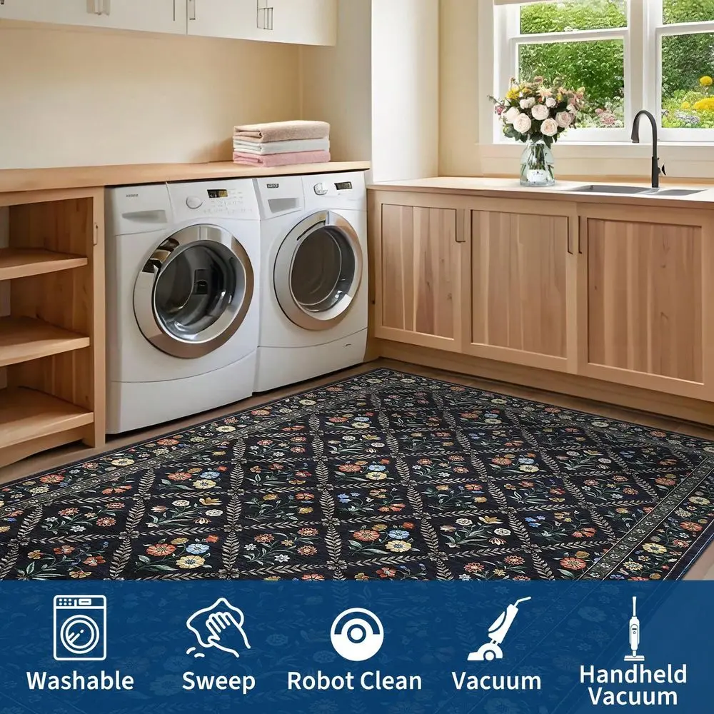 Room Decor Floral Modern Washable Low Pile Area Rug For Living Room Bedroom Contemporary Non Slip Large Rug Low Pile Stain Resi
Room Decor Floral Modern Washable Low Pile Area Rug For Living Room Bedroom Contemporary Non Slip Large Rug Low Pile Stain Resi