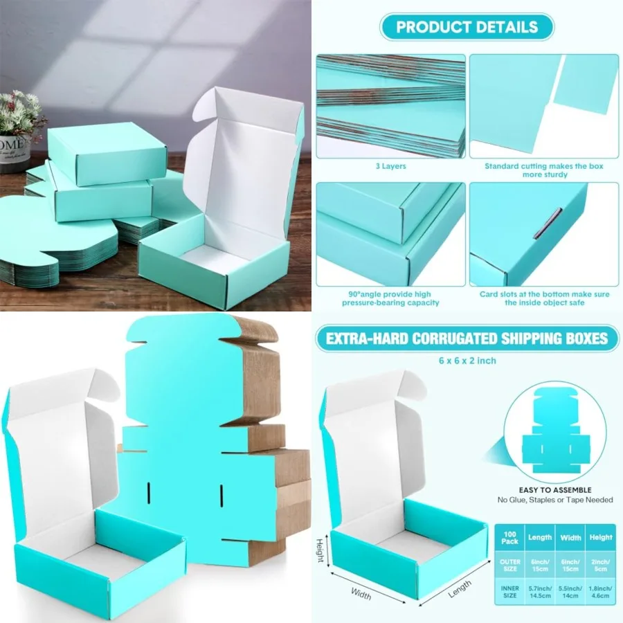 100 Pcs Small Shipping Boxes 6 x 6 x 2 Inch Christmas Gift Shipping Corrugated Cardboard Mailing Boxes for Small Business Cardb
100 Pcs Small Shipping Boxes 6 x 6 x 2 Inch Christmas Gift Shipping Corrugated Cardboard Mailing Boxes for Small Business Cardb