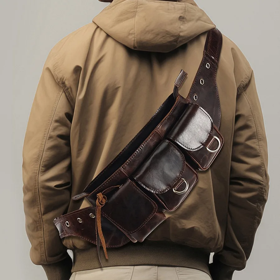 Retro Leather Motorcycle Men's Crossbody Chest Bag Large Capacity Biker Waist Bag Cowhide Mobile Phone Waist Bag Men's Bag
Retro Leather Motorcycle Men's Crossbody Chest Bag Large Capacity Biker Waist Bag Cowhide Mobile Phone Waist Bag Men's Bag
