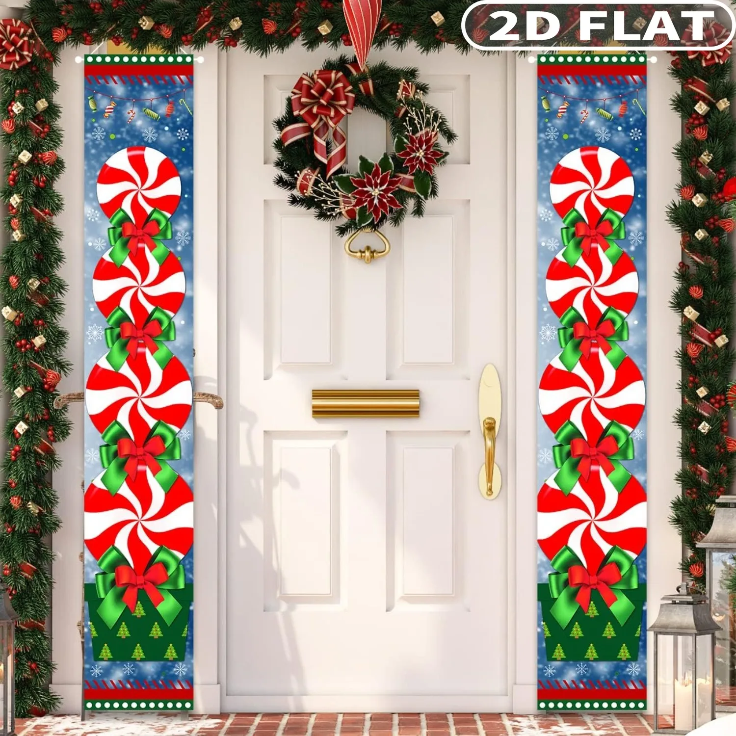 1 pair 2d flat Christmas Door Hanging Banner, Polyester Hanging Ornaments, Banner Christmas Candy Decorations Porch Sign Banner
1 pair 2d flat Christmas Door Hanging Banner, Polyester Hanging Ornaments, Banner Christmas Candy Decorations Porch Sign Banner