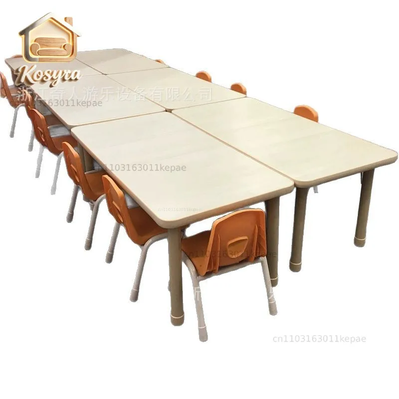 Kindergarten fireproof board wooden tables and chairs Children's liftable Baby dining table Learning rectangular table
Kindergarten fireproof board wooden tables and chairs Children's liftable Baby dining table Learning rectangular table