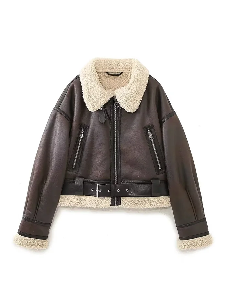 2024 European and American style autumn new women's fleece lining double-sided jacket short long-sleeved coat
2024 European and American style autumn new women's fleece lining double-sided jacket short long-sleeved coat
