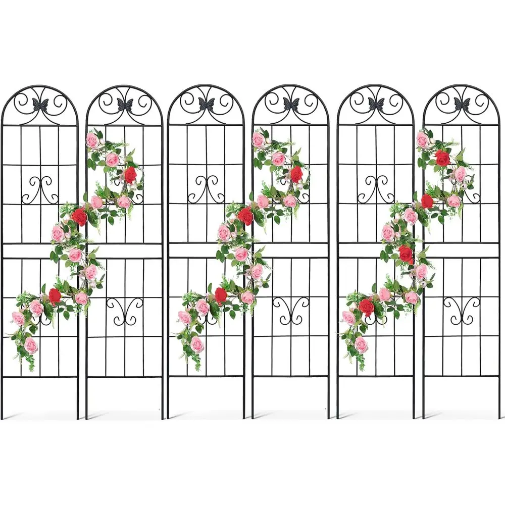 6 Pack Metal Garden Trellis 87" Tall or ClimPlants Garden ence Rustproo Outdoor Trellis Support Roses lower Lawn, Black 7.2T
6 Pack Metal Garden Trellis 87" Tall or ClimPlants Garden ence Rustproo Outdoor Trellis Support Roses lower Lawn, Black 7.2T