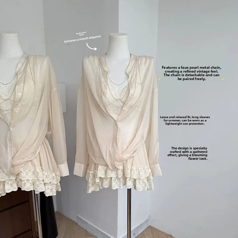 Elegant Pure Desire Asymmetrical Shirt Top Summer High Waist Lace Skirt Set Women's Fashion Casual Sportswear Ensemble
Elegant Pure Desire Asymmetrical Shirt Top Summer High Waist Lace Skirt Set Women's Fashion Casual Sportswear Ensemble