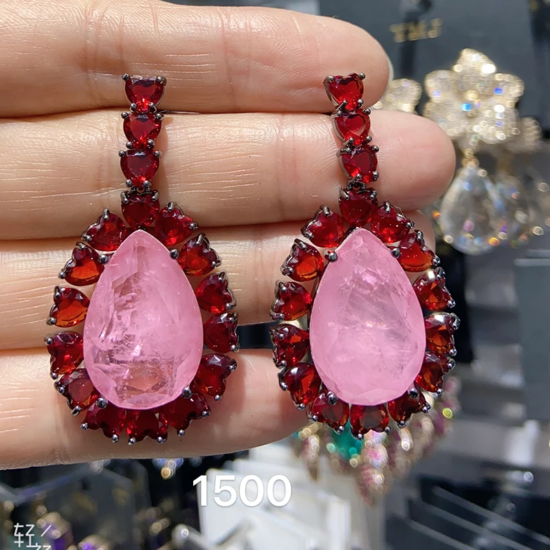 Luxury Zircon Pink Red Big Water Drop Dangle Earrings for Women Wedding Jewelry Accessories Female Gift
Luxury Zircon Pink Red Big Water Drop Dangle Earrings for Women Wedding Jewelry Accessories Female Gift
