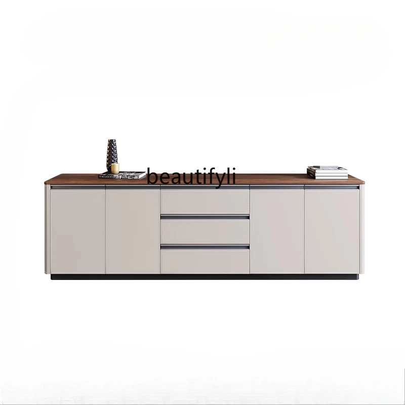 High-end saddle leather TV cabinet living room against the wall storage floor cabinet solid wood bedroom high
High-end saddle leather TV cabinet living room against the wall storage floor cabinet solid wood bedroom high