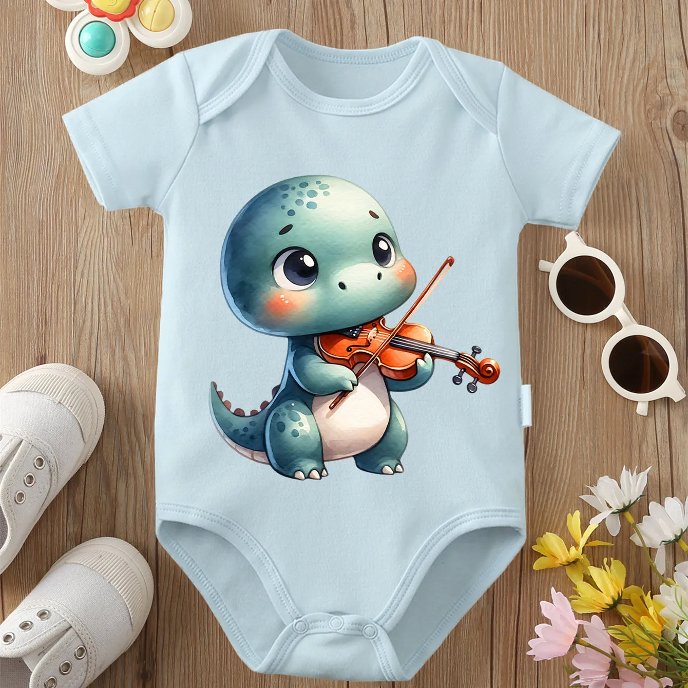 Pure Cotton Onesie Let's Play Music Baby Dinosaur Print Bodysuit Comfortable Cloth for Baby Jumpsuit for 0 To 12 Months Newborn
Pure Cotton Onesie Let's Play Music Baby Dinosaur Print Bodysuit Comfortable Cloth for Baby Jumpsuit for 0 To 12 Months Newborn