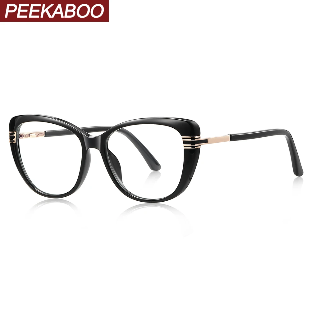 Peekaboo модные женские очки в градиентной оправе с защитой от синего света, очки «кошачий глаз» TR90, прозрачные линзы, полуметаллические прозрачные черные 
Peekaboo модные женские очки в градиентной оправе с защитой от синего света, очки «кошачий глаз» TR90, прозрачные линзы, полуметаллические прозрачные черные