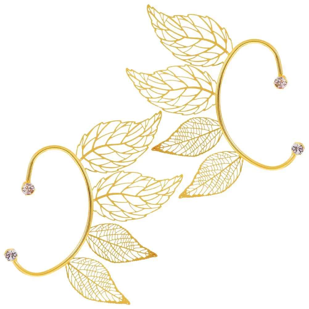 2 Pcs Leaf Earrings Easy to Put on Cuffs Rhinestone Clips Non Piercing Copper Beautiful Concert
2 Pcs Leaf Earrings Easy to Put on Cuffs Rhinestone Clips Non Piercing Copper Beautiful Concert