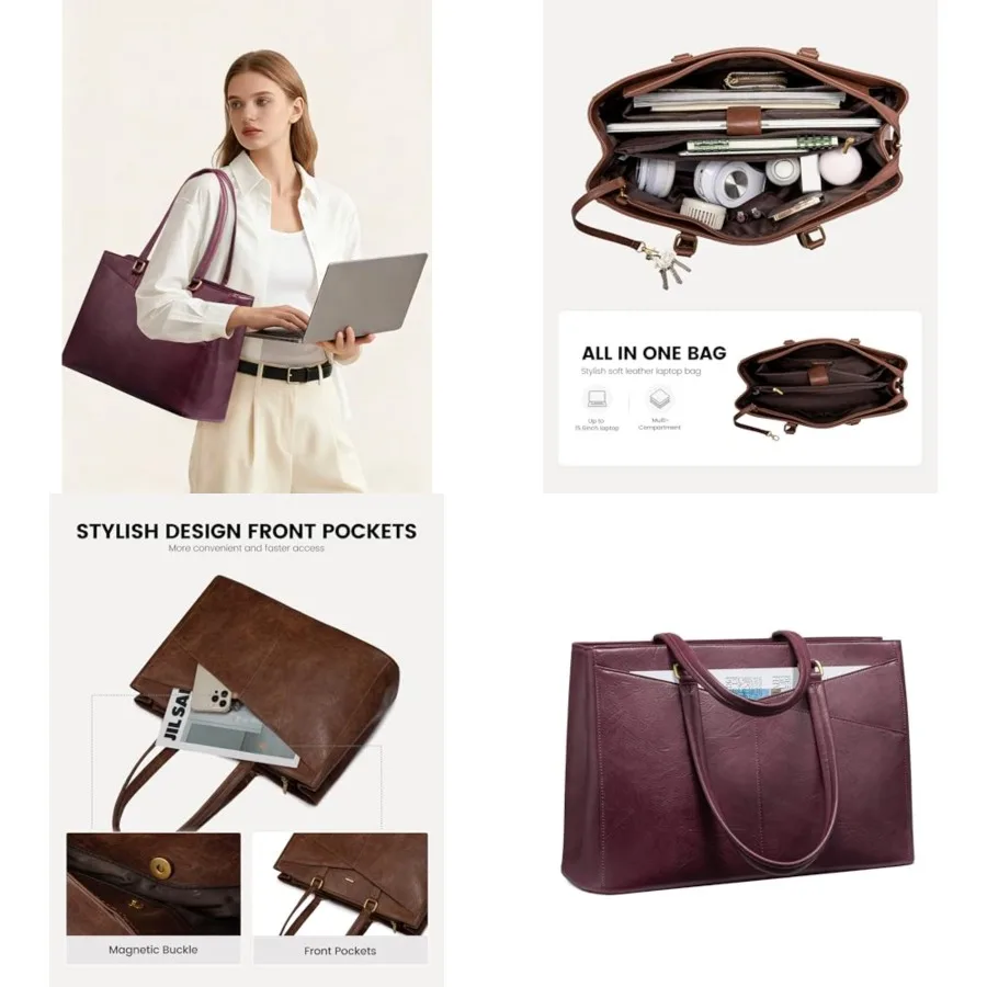 Laptop Bag for Women, Laptop Tote Bag for Women, Vtage Leather Work Tote Bags Computer Teacher Bag, Waterproof Busess Bag Offic
Laptop Bag for Women, Laptop Tote Bag for Women, Vtage Leather Work Tote Bags Computer Teacher Bag, Waterproof Busess Bag Offic