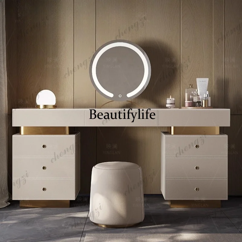 Bedroom luxury Makeup vanity Modern high-end elegant design sintered stone Dressing table coiffeuse de chambre home furniture
Bedroom luxury Makeup vanity Modern high-end elegant design sintered stone Dressing table coiffeuse de chambre home furniture