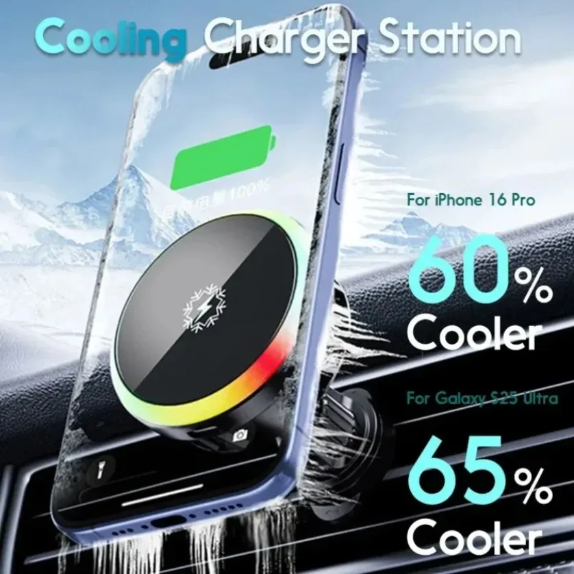 Magnetic 15W Car Charger Wireless Turbo Air Cooling RGB Breathing Light Strong Adsorption Phone Holder Universal Air Vent Mount
Magnetic 15W Car Charger Wireless Turbo Air Cooling RGB Breathing Light Strong Adsorption Phone Holder Universal Air Vent Mount