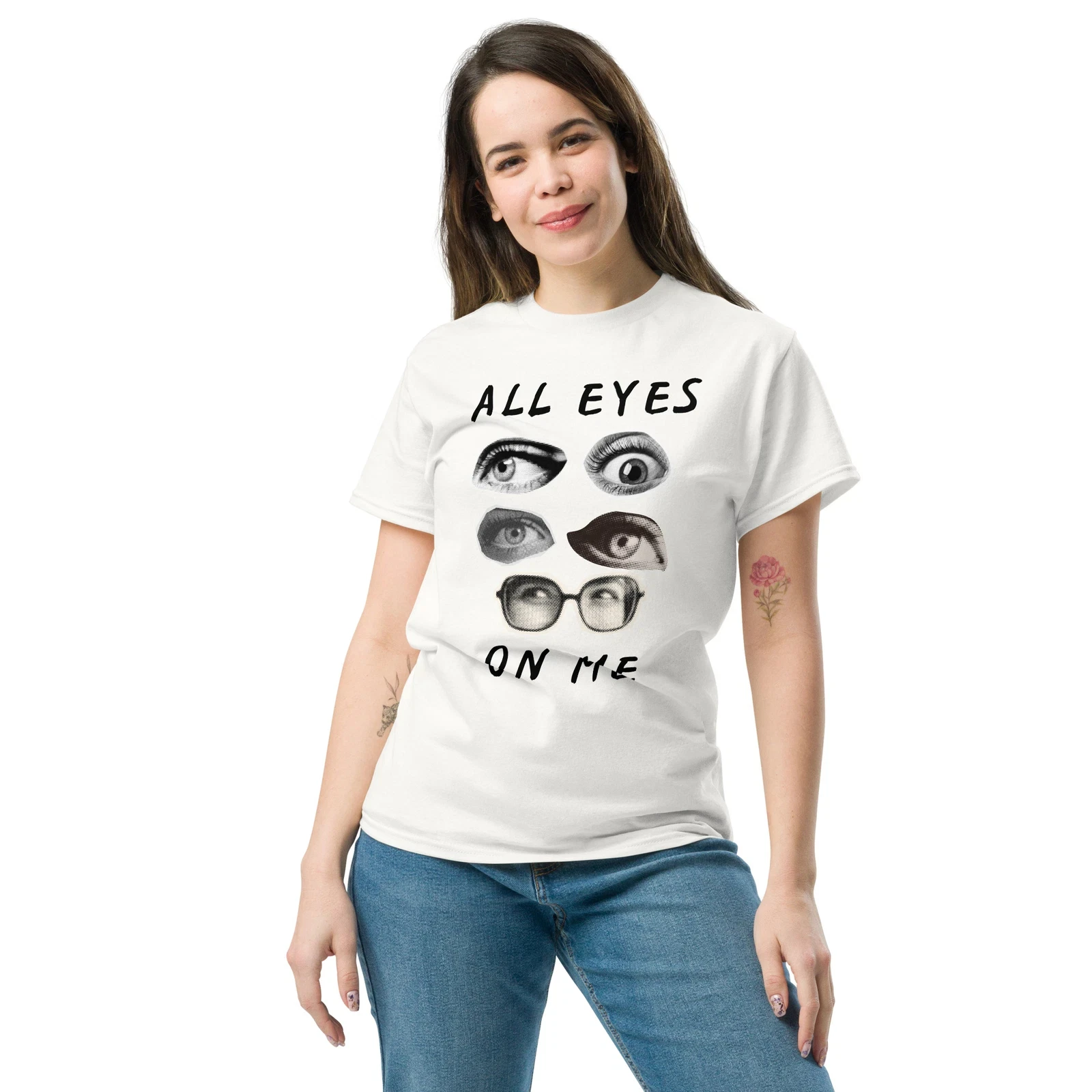 Модная нейтральная футболка-All Eyes On Me, футболка с круглым вырезом и короткими рукавами с принтом, летний повседневный топ Y2K, женская одежда в стиле Харадзюку
Модная нейтральная футболка-All Eyes On Me, футболка с круглым вырезом и короткими рукавами с принтом, летний повседневный топ Y2K, женская одежда в стиле Харадзюку