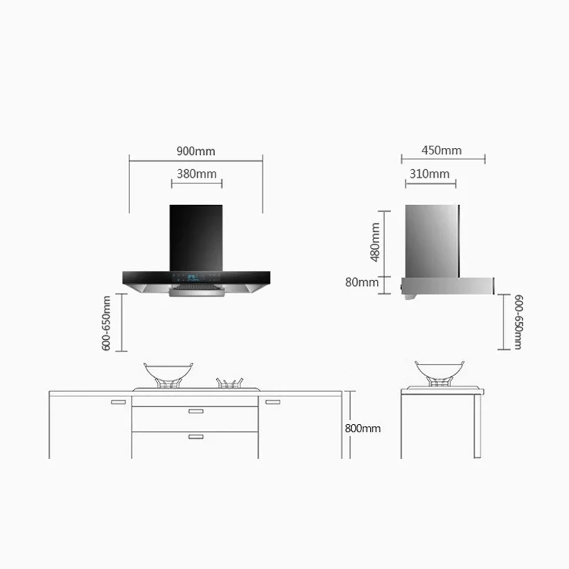 -popular Top Side kitchen chimney range hood household kitchen campana extractor hood
-popular Top Side kitchen chimney range hood household kitchen campana extractor hood