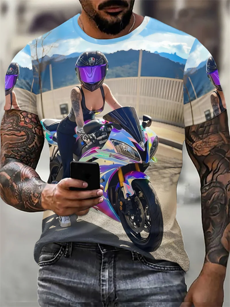 Outdoor Motorcycle Pattern Men's Fashion T-Shirts Short Sleeve 3d Printed Street Male T Shirt 6XL Large Size Casual Tops
Outdoor Motorcycle Pattern Men's Fashion T-Shirts Short Sleeve 3d Printed Street Male T Shirt 6XL Large Size Casual Tops