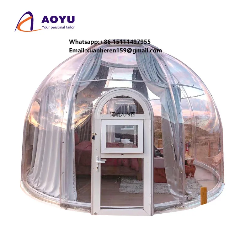 AOYU Luxury Resort Transparent Dome Elegant Outdoor Tent for Camping and Hotel Use Premium Outdoor Shelter
AOYU Luxury Resort Transparent Dome Elegant Outdoor Tent for Camping and Hotel Use Premium Outdoor Shelter