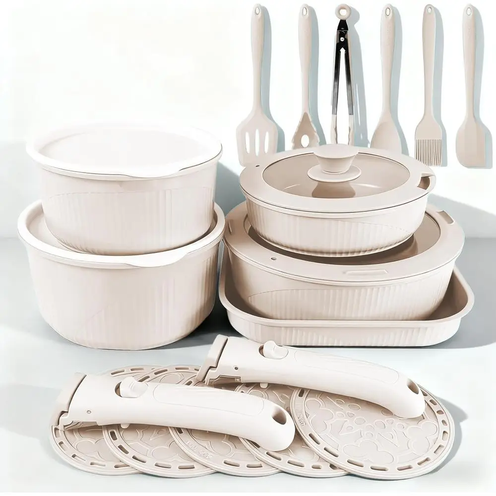 Non-Stick 24-Piece Cookware Set - Oven and Dishwasher Safe, Suitable for Induction and PAS/POA (White)
Non-Stick 24-Piece Cookware Set - Oven and Dishwasher Safe, Suitable for Induction and PAS/POA (White)