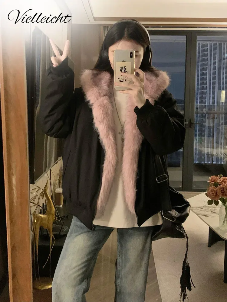 Vielleicht 2025 Winter Cotton Padded Fur Jacket Coat Women Parkas Thick Both Sides Wear Clothes Hooded Female Casual Outerwear
Vielleicht 2025 Winter Cotton Padded Fur Jacket Coat Women Parkas Thick Both Sides Wear Clothes Hooded Female Casual Outerwear