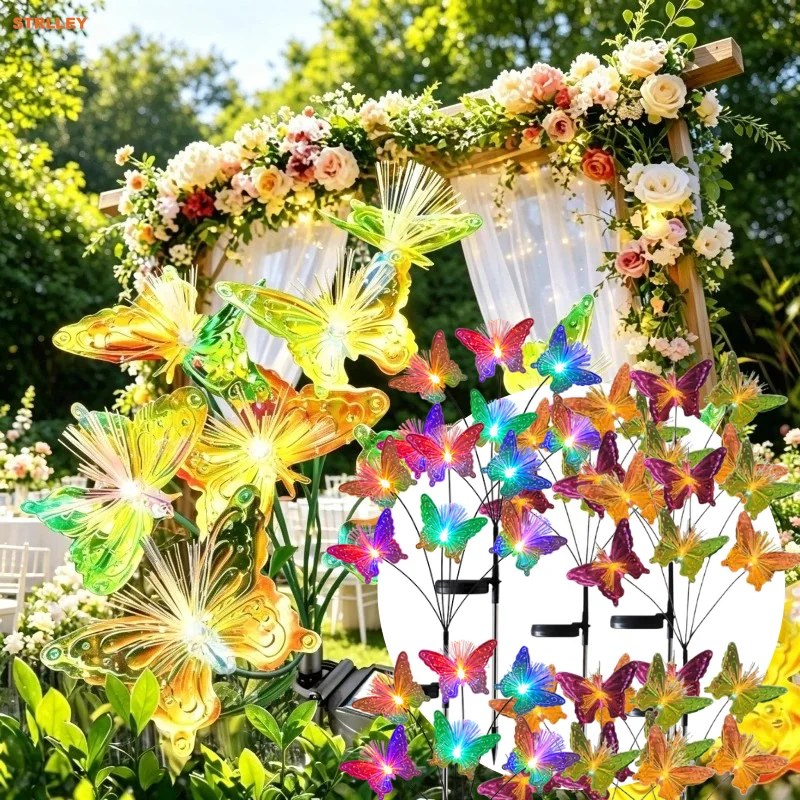 6LEDs Solar-Powered Butterfly Fiber Optic Light - Waterproof Rechargeable Outdoor Garden Decor for Lawn, Yard, and Landscape
6LEDs Solar-Powered Butterfly Fiber Optic Light - Waterproof Rechargeable Outdoor Garden Decor for Lawn, Yard, and Landscape