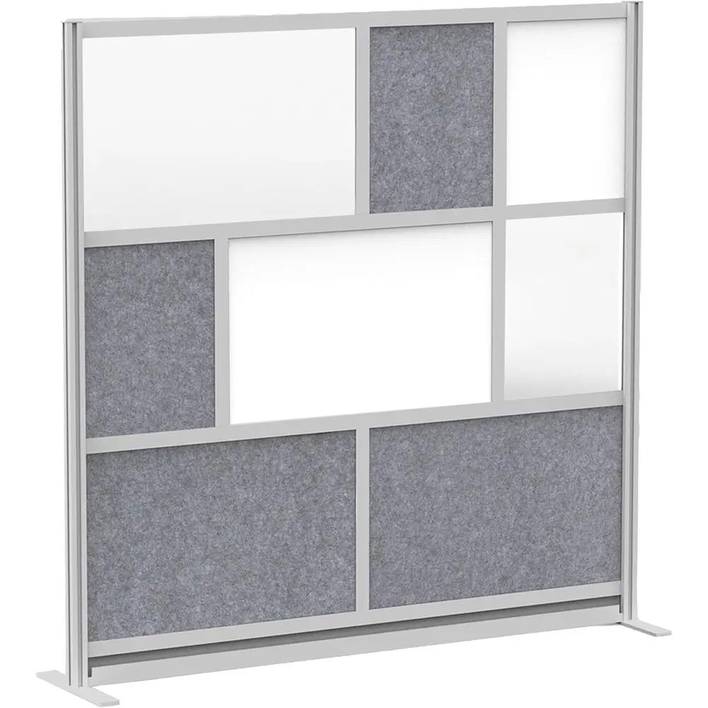 Gray Multifunctional Standing Partition with Whiteboard, Acoustic Panel, and Frosted Acrylic, 70 x 70
Gray Multifunctional Standing Partition with Whiteboard, Acoustic Panel, and Frosted Acrylic, 70 x 70