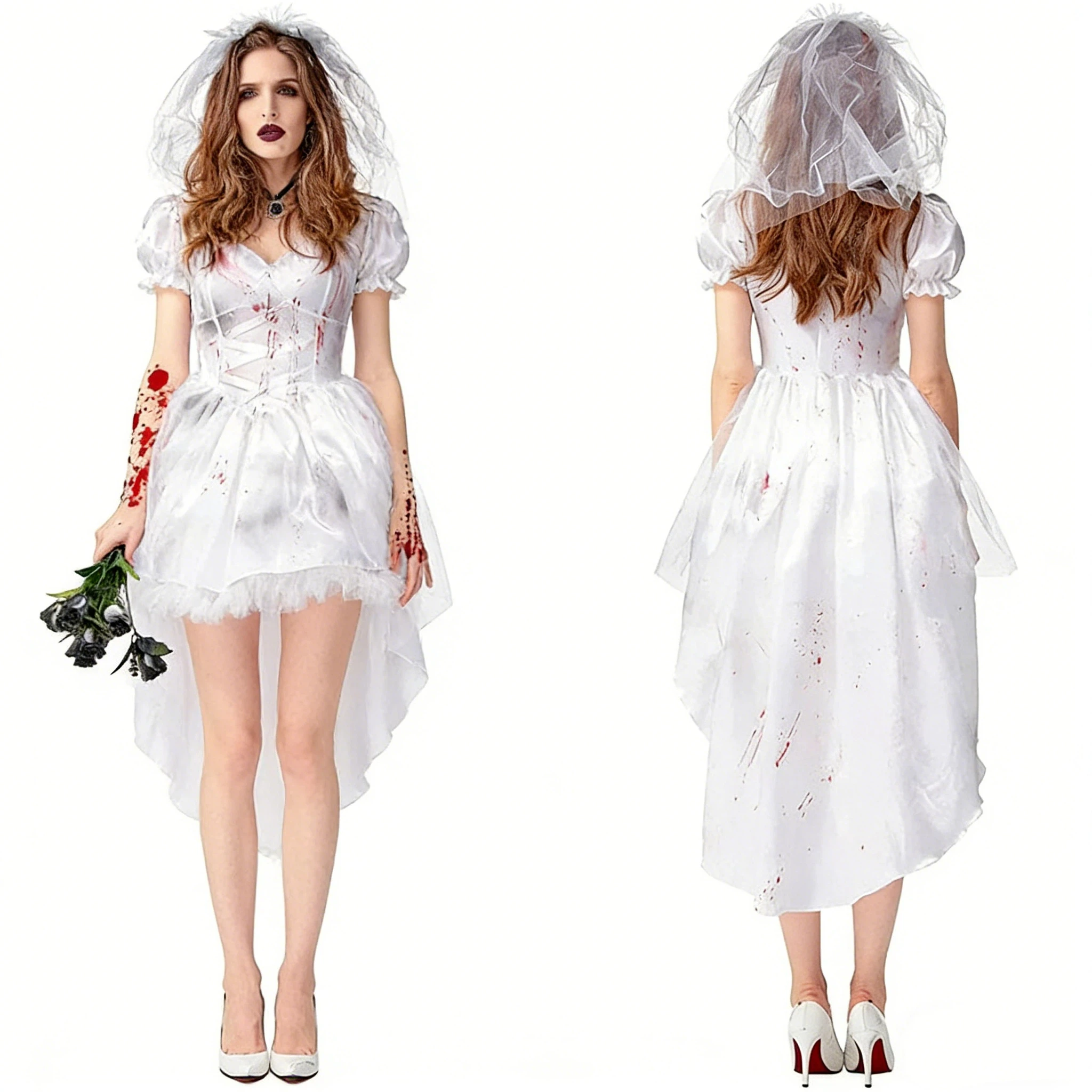 Halloween Ghost Bride Dress Witch Demon Vampire Dress Game Horror Zombie Cosplay Party Dress Stage Uniform
Halloween Ghost Bride Dress Witch Demon Vampire Dress Game Horror Zombie Cosplay Party Dress Stage Uniform