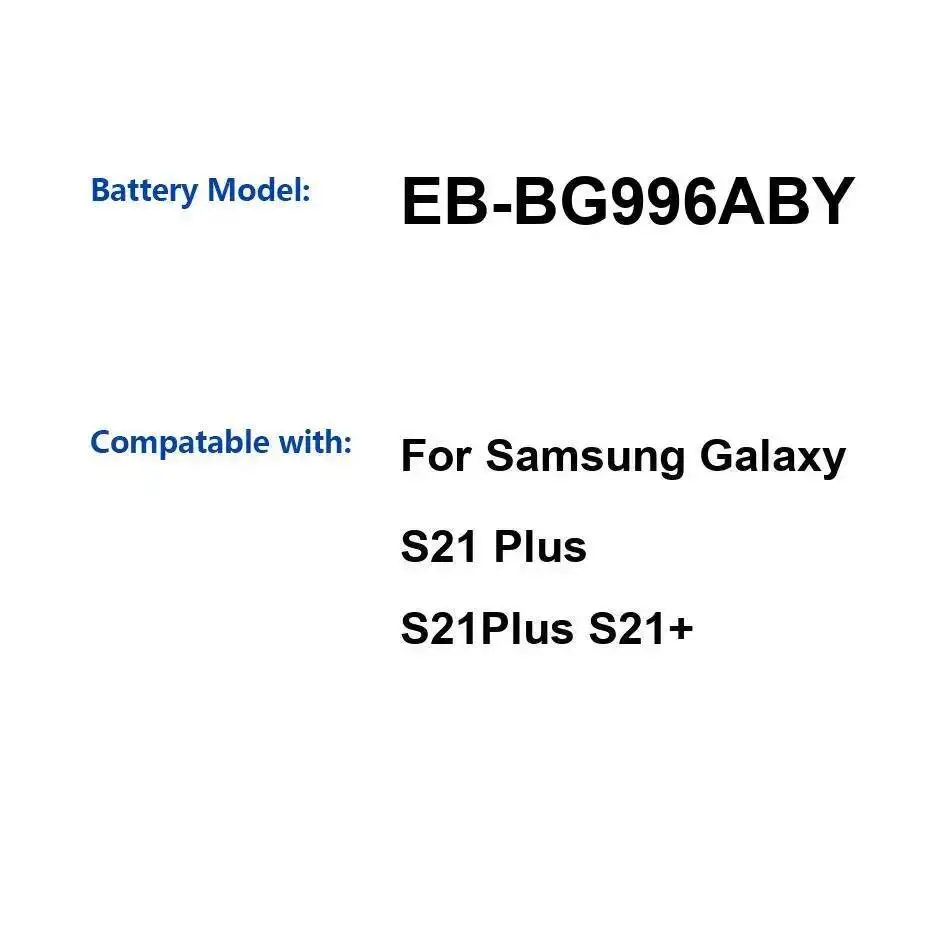Надежный аккумулятор для мобильного телефона EB-BG996ABY, высокая совместимость, 4800 мАч для Samsung Galaxy S21 Plus S21+
Надежный аккумулятор для мобильного телефона EB-BG996ABY, высокая совместимость, 4800 мАч для Samsung Galaxy S21 Plus S21+