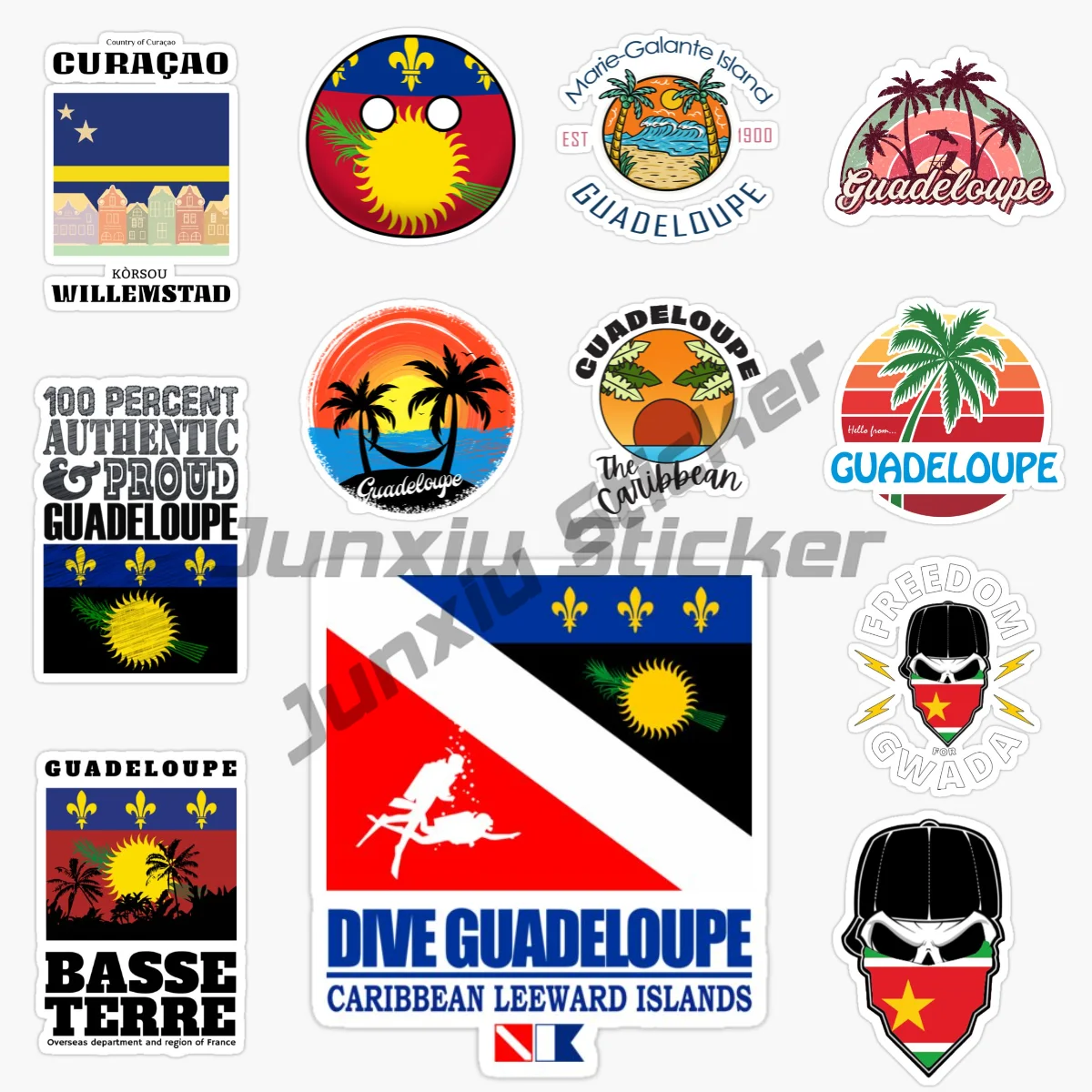 GUADELOUPE National Flag and Emblem Surfing Snowboarding Laptop Car Decal Surf Decor Vinyl Self-adhesive Decal Customizable
GUADELOUPE National Flag and Emblem Surfing Snowboarding Laptop Car Decal Surf Decor Vinyl Self-adhesive Decal Customizable