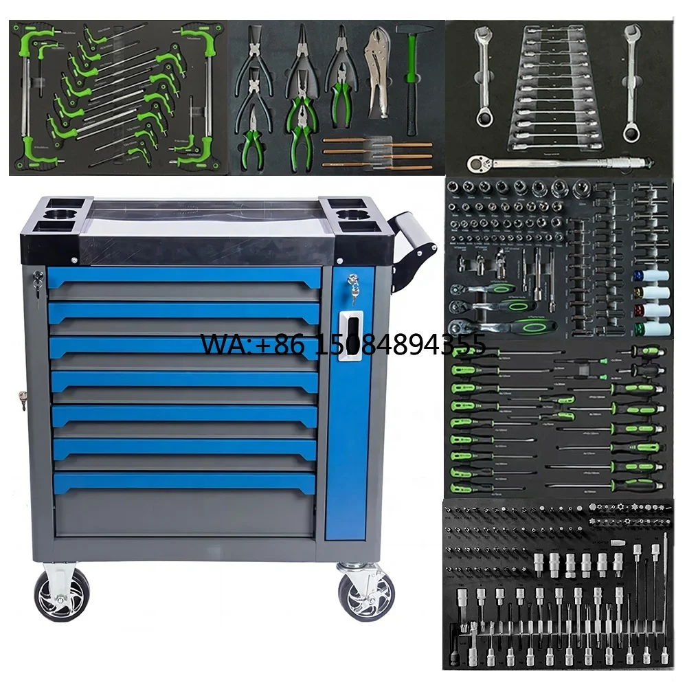 7-Drawer Rolling Tool Chest / Box with 257 Pcs Tools Industrial Factory Direct Professional Tool Sets Box Juego De Herramientas
7-Drawer Rolling Tool Chest / Box with 257 Pcs Tools Industrial Factory Direct Professional Tool Sets Box Juego De Herramientas