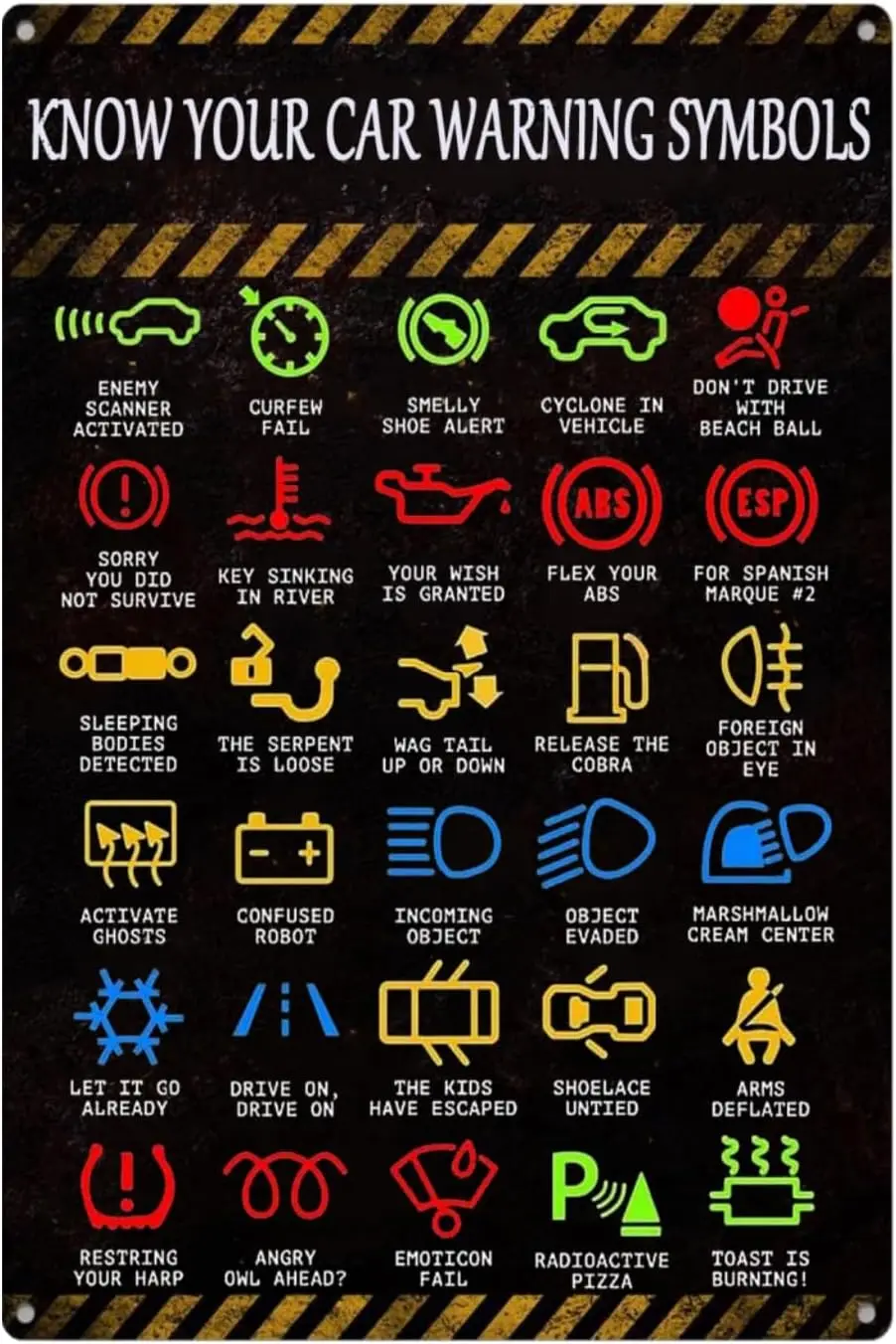 Funny Metal Tin Sign Know Your Car Warning Lights Mechanics Posters For Men Garage Decor Mechanic Gifts Cool Access
Funny Metal Tin Sign Know Your Car Warning Lights Mechanics Posters For Men Garage Decor Mechanic Gifts Cool Access