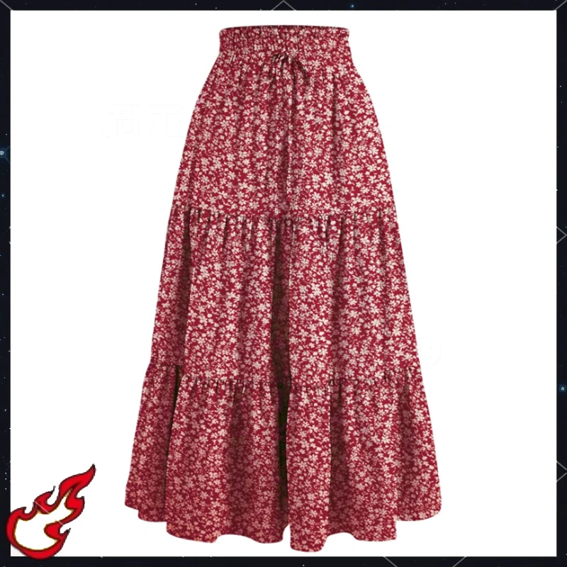 Women'S Boho Vintage Floral Print Maxi Skirt Elastic High Waist Pleated Flowy A Line Long Skirts Toddler Fall 2025 Falda Short
Women'S Boho Vintage Floral Print Maxi Skirt Elastic High Waist Pleated Flowy A Line Long Skirts Toddler Fall 2025 Falda Short 