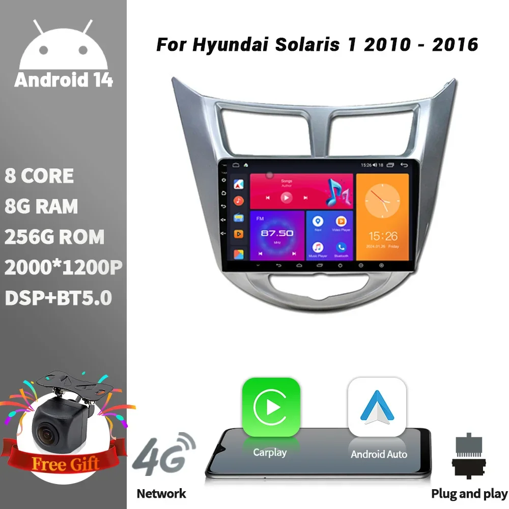 Android Car Radio Multimedia Player Navigation Wireless CarPlay Screen Stereo For Hyundai Solaris 1 2010-2016 WIFI GPS 2DIN
Android Car Radio Multimedia Player Navigation Wireless CarPlay Screen Stereo For Hyundai Solaris 1 2010-2016 WIFI GPS 2DIN