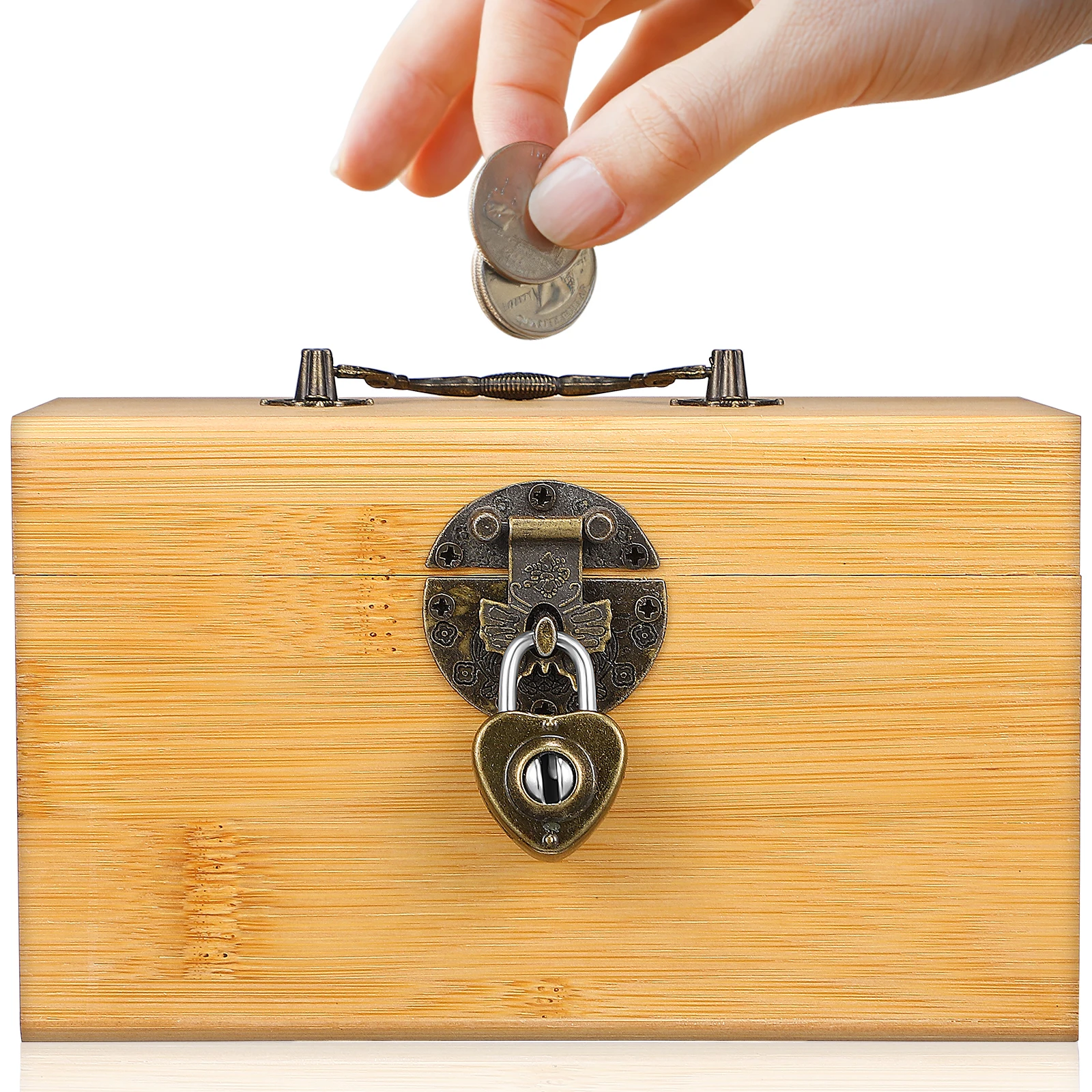 Bamboo Wooden Treasure Chest Small Storage Boxes Case Pirate Alloy Material Heart Lock Kids Bedroom Office Decor
Bamboo Wooden Treasure Chest Small Storage Boxes Case Pirate Alloy Material Heart Lock Kids Bedroom Office Decor