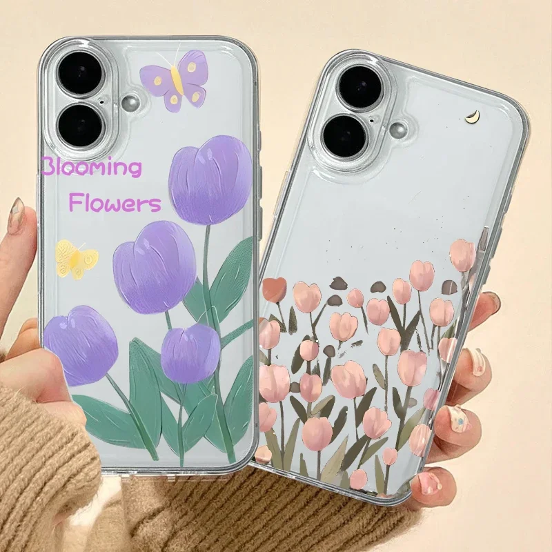 Phone Case For iPhone 15 Pro Max 14 11 12 13 Mini XR XS 7 8 6 6S Plus SE 2022 Tulip Flowers Transparent TPU Couqe Back Cover
Phone Case For iPhone 15 Pro Max 14 11 12 13 Mini XR XS 7 8 6 6S Plus SE 2022 Tulip Flowers Transparent TPU Couqe Back Cover