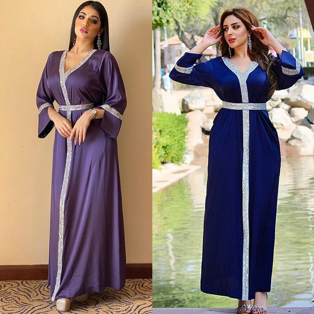 Diamonds Abayas for Muslim Women Long Maxi Dress Turkey Arabic Kaftan Eid Mubarak Party Gown Belt Dubai Evening Morocco Jalabiya
Diamonds Abayas for Muslim Women Long Maxi Dress Turkey Arabic Kaftan Eid Mubarak Party Gown Belt Dubai Evening Morocco Jalabiya