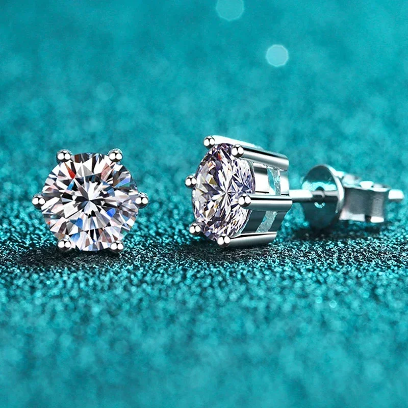 New Moissanite Earrings Screw Stud Sterling Silver D VVS1 Lab Diamond with GRA Classic 6 Claws Round Ear Studs For Women
New Moissanite Earrings Screw Stud Sterling Silver D VVS1 Lab Diamond with GRA Classic 6 Claws Round Ear Studs For Women