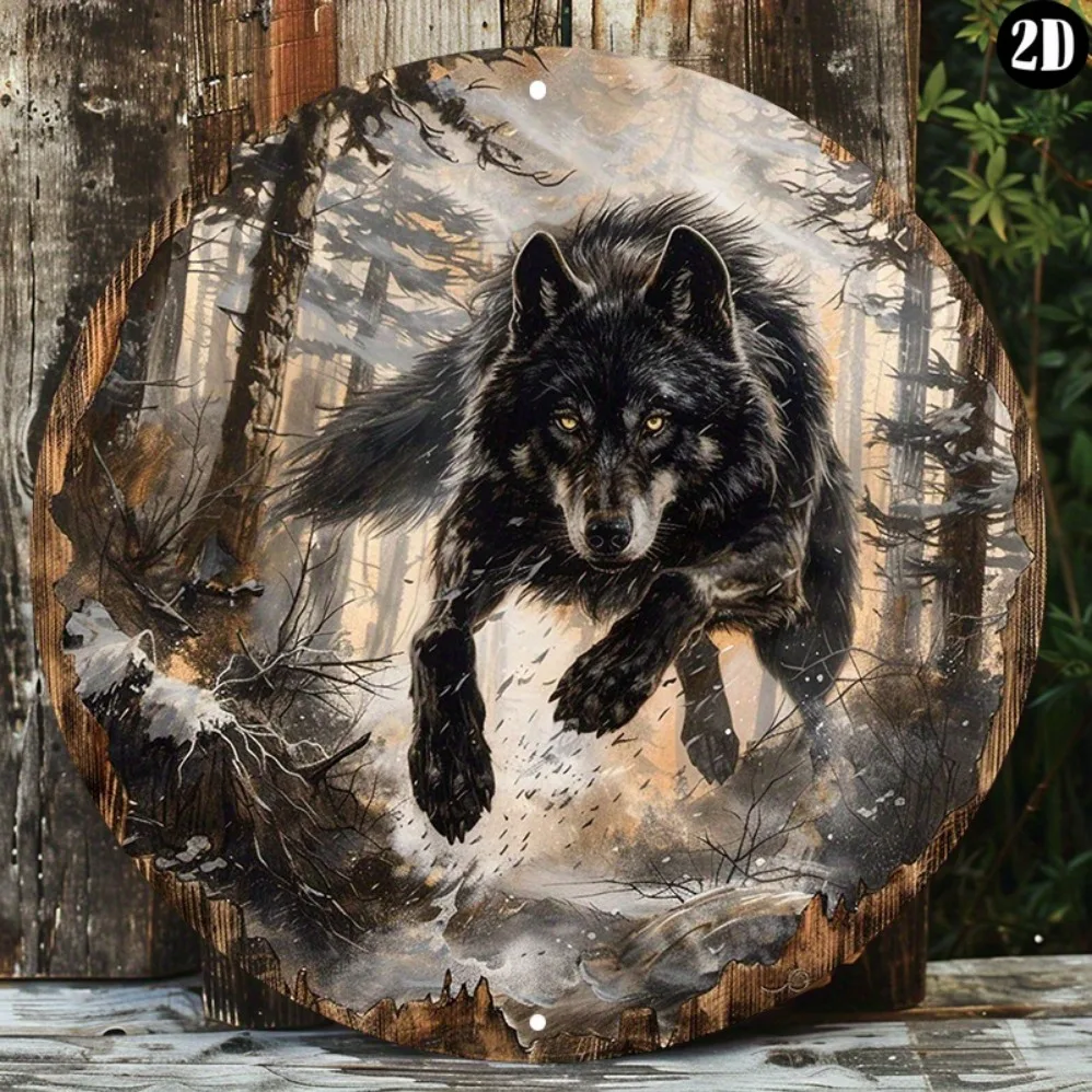 Black Wolf Aluminum Metal Sign, HD Printed Door Hanger, Wall Decor, Round Forest Wildlife Art, Indoor and Outdoor Display
Black Wolf Aluminum Metal Sign, HD Printed Door Hanger, Wall Decor, Round Forest Wildlife Art, Indoor and Outdoor Display