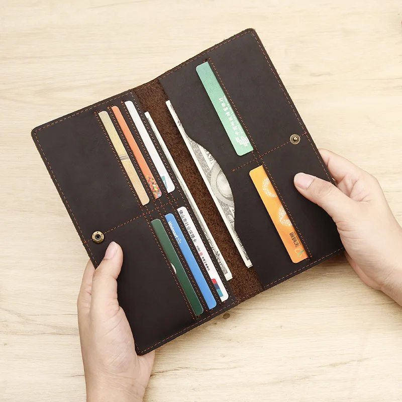 Men's real leather long wallet multi-card light folding mobile phone storage multi-function retro business wallet
Men's real leather long wallet multi-card light folding mobile phone storage multi-function retro business wallet