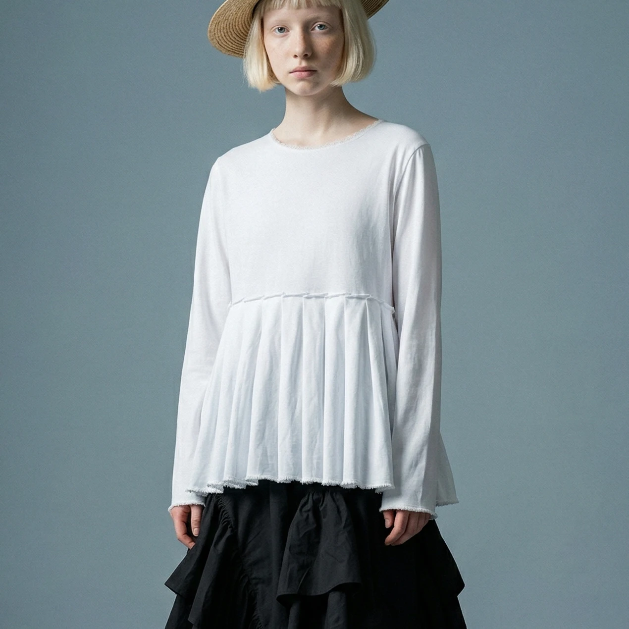 imakokoni2026 Spring Artistic Lace Splicing Lace Round Neck Long Sleeve Top Forest White T-shirt for Women 265382
imakokoni2026 Spring Artistic Lace Splicing Lace Round Neck Long Sleeve Top Forest White T-shirt for Women 265382