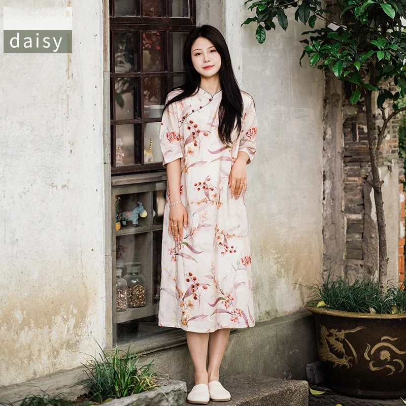 New Chinese Style Women's Dress Midi Length Sleeveless Loose Fit Summer Fashionable Retro Style Daily Wear
New Chinese Style Women's Dress Midi Length Sleeveless Loose Fit Summer Fashionable Retro Style Daily Wear