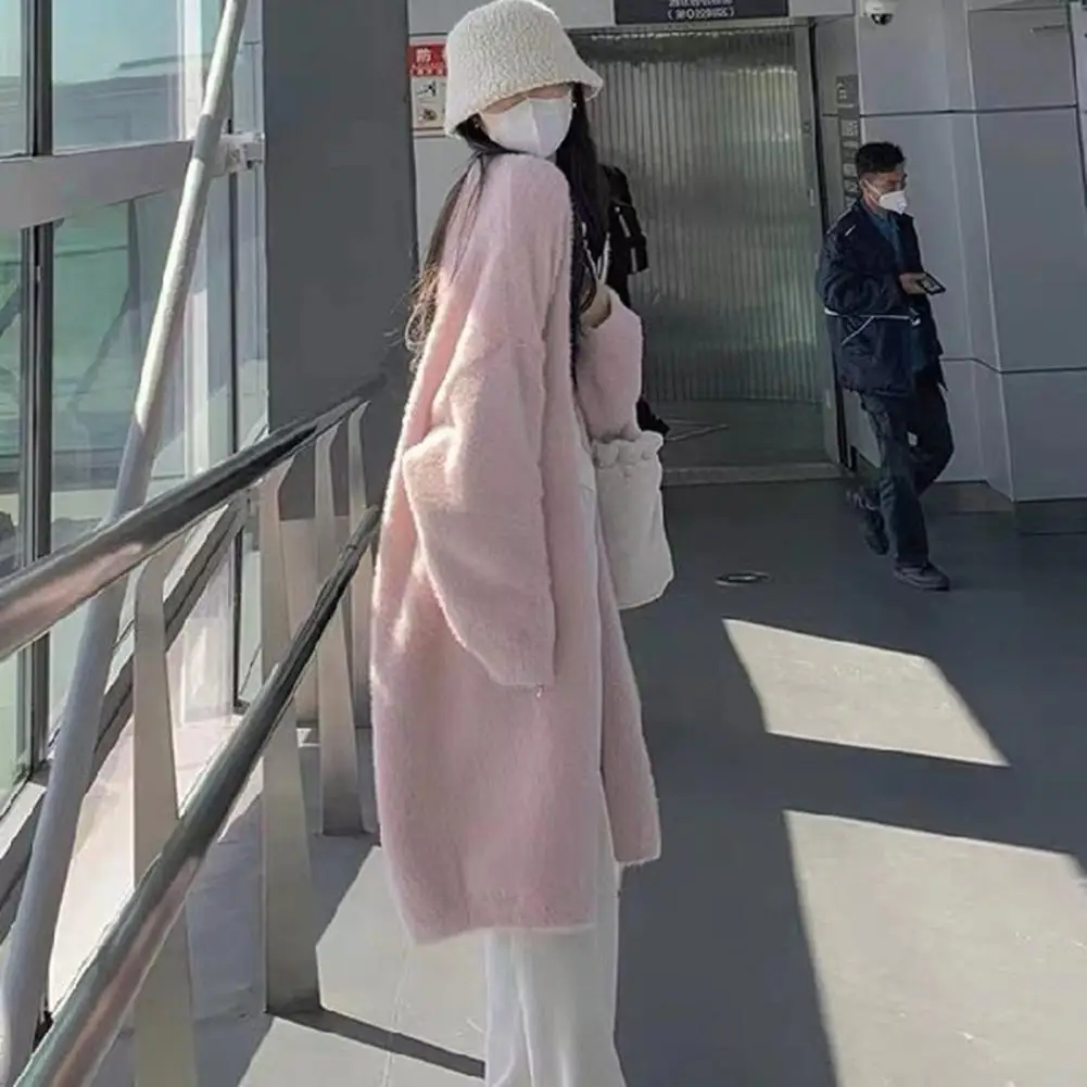 Mid-length Coat Women Loose Coat Cozy Mid-calf Length Women's Winter Coat with Thickened Plush Sleeves Windproof for Temperature
Mid-length Coat Women Loose Coat Cozy Mid-calf Length Women's Winter Coat with Thickened Plush Sleeves Windproof for Temperature