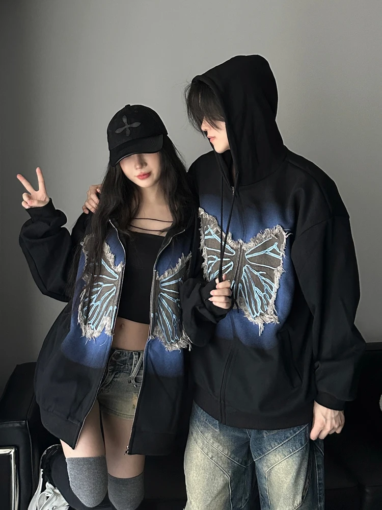 American Street Style Patch Hoodie Zipper Loose Casual Cardigan Jacket Spring Autumn Trendy Brand Couple Clothes
American Street Style Patch Hoodie Zipper Loose Casual Cardigan Jacket Spring Autumn Trendy Brand Couple Clothes