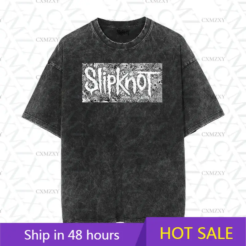Slipk not band punk do old washed retro loose men and women short sleeves
Slipk not band punk do old washed retro loose men and women short sleeves