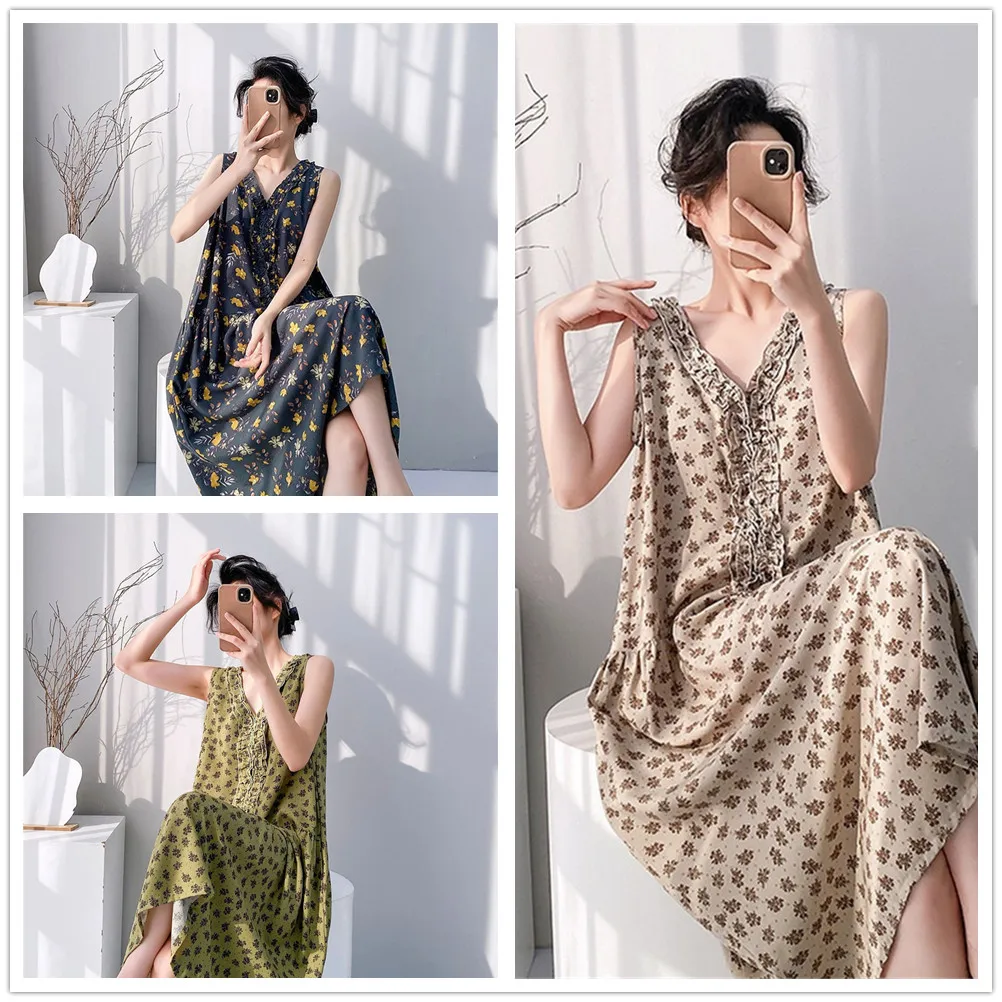 Women Nightgown Summer Sexy V-Neck Sleepshirts Sleepwear Lounge Casual Nightwear Loose Female Dress
Women Nightgown Summer Sexy V-Neck Sleepshirts Sleepwear Lounge Casual Nightwear Loose Female Dress