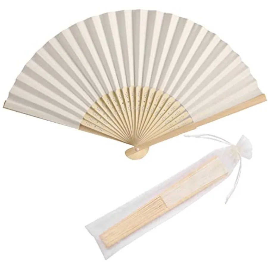 50pcs Paper Hand Fan with Organza Bags Bamboo Handheld Folding Fans DIY Decorative Wedding Party Favors
50pcs Paper Hand Fan with Organza Bags Bamboo Handheld Folding Fans DIY Decorative Wedding Party Favors
