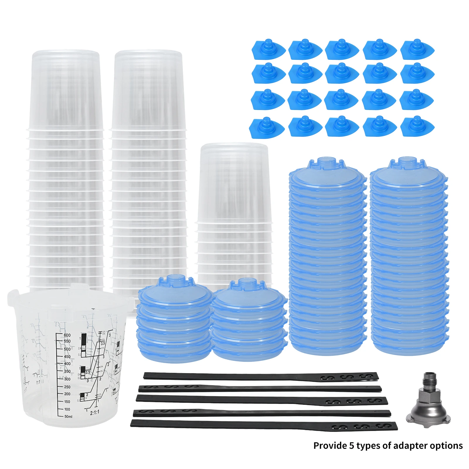 50 шт., 20 унций/600 мл с адаптерами, одноразовые чашки для смешивания красок с градуировкой и крышкой фильтра, совместимые с большинством распылителей
50 шт., 20 унций/600 мл с адаптерами, одноразовые чашки для смешивания красок с градуировкой и крышкой фильтра, совместимые с большинством распылителей