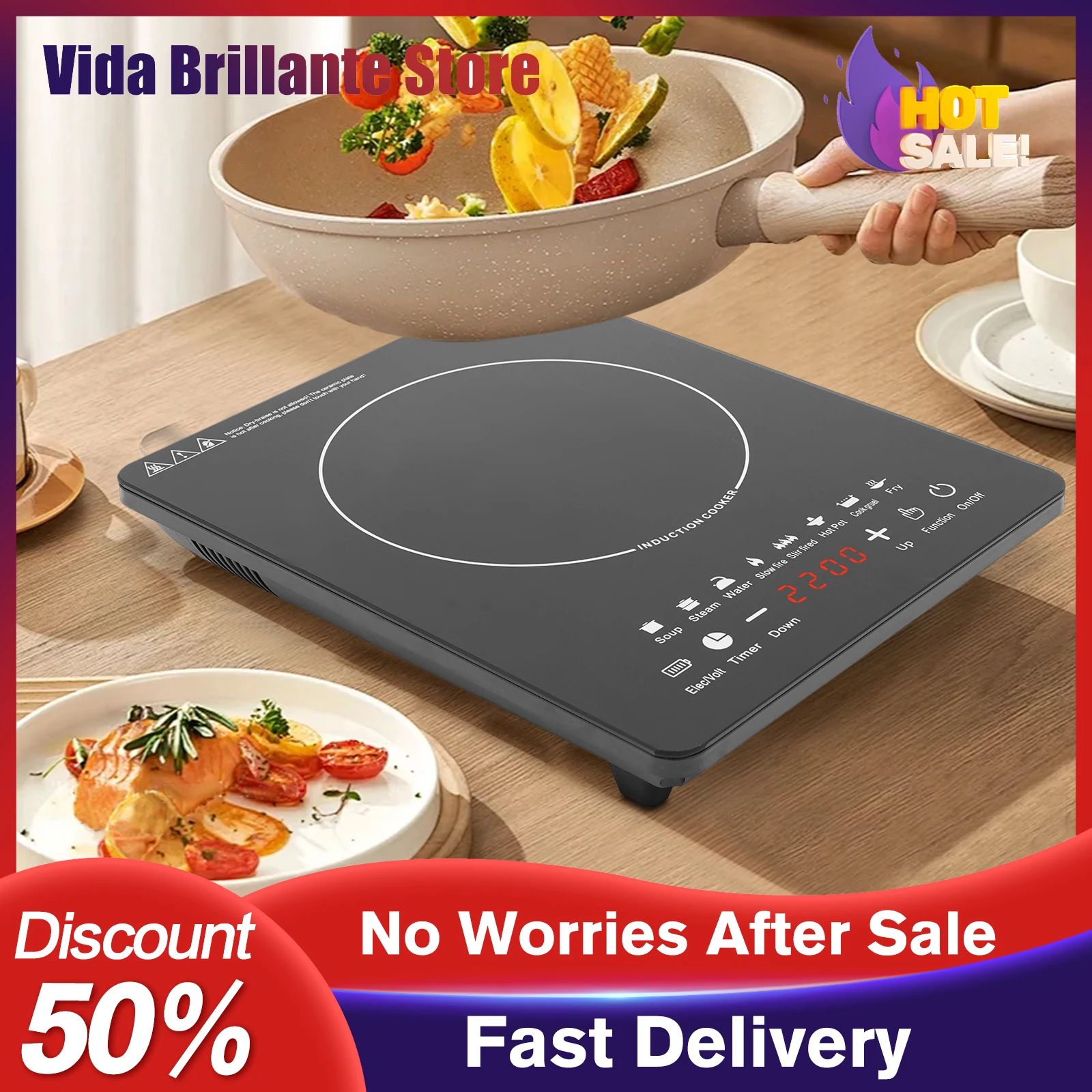 Electric Hot Plate Induction Burner Preset Adjustable Temperature Multi-protection Touch Controls Fast Heating Home Kitchen Use
Electric Hot Plate Induction Burner Preset Adjustable Temperature Multi-protection Touch Controls Fast Heating Home Kitchen Use