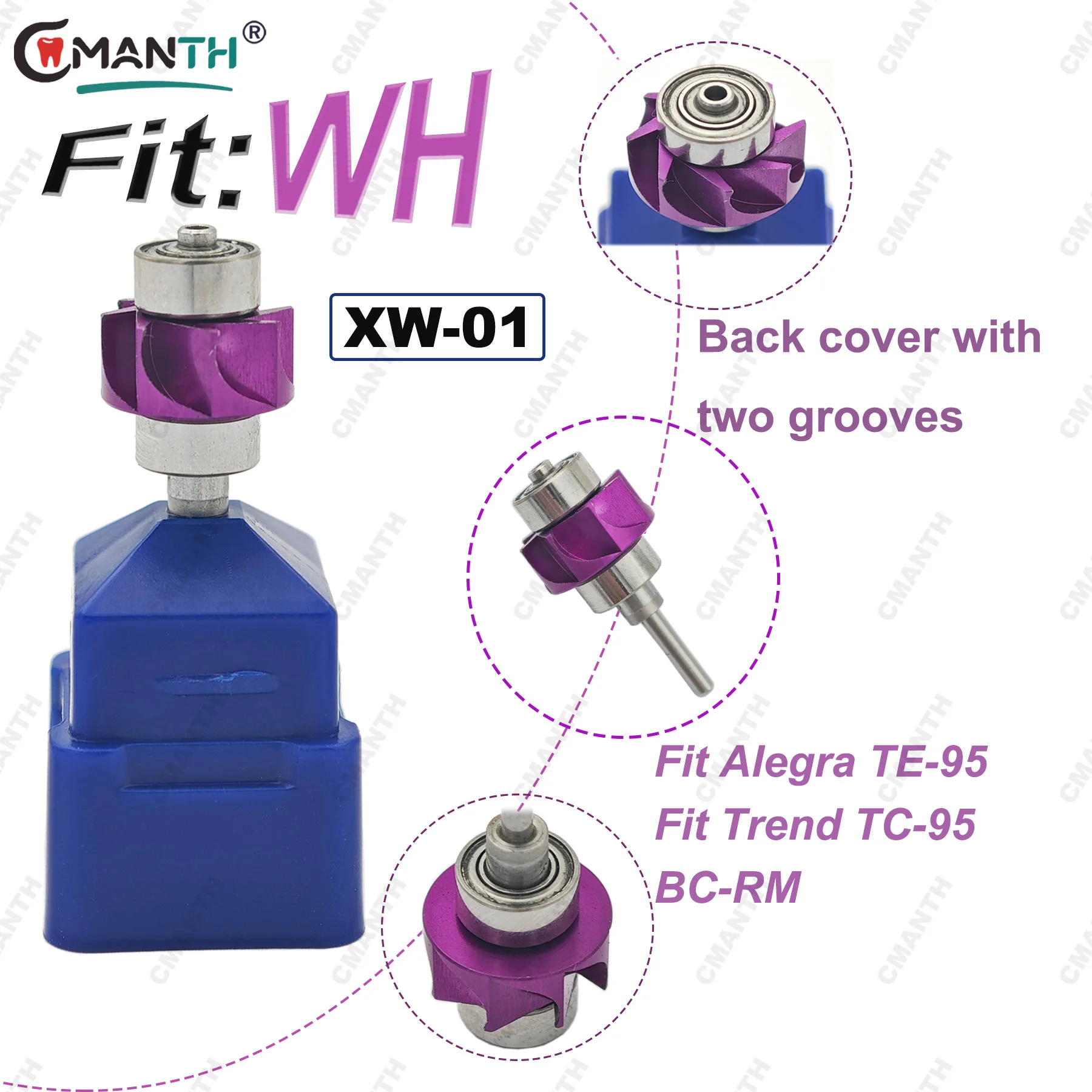 CMANTH Dental Turbine Cartridge Handpiece Air Rotor Fit WH Alegra TE-95 TE-98 TA-98 large PB High Speed Handpiece Dentistry Tool
CMANTH Dental Turbine Cartridge Handpiece Air Rotor Fit WH Alegra TE-95 TE-98 TA-98 large PB High Speed Handpiece Dentistry Tool