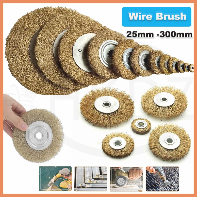 75mm 80mm 100mm 125mm 150mm - 300mm Brass Plated Steel Wire Wheel Brush for Angle Grinder Derusting Cleaning Surface Polishing
75mm 80mm 100mm 125mm 150mm - 300mm Brass Plated Steel Wire Wheel Brush for Angle Grinder Derusting Cleaning Surface Polishing