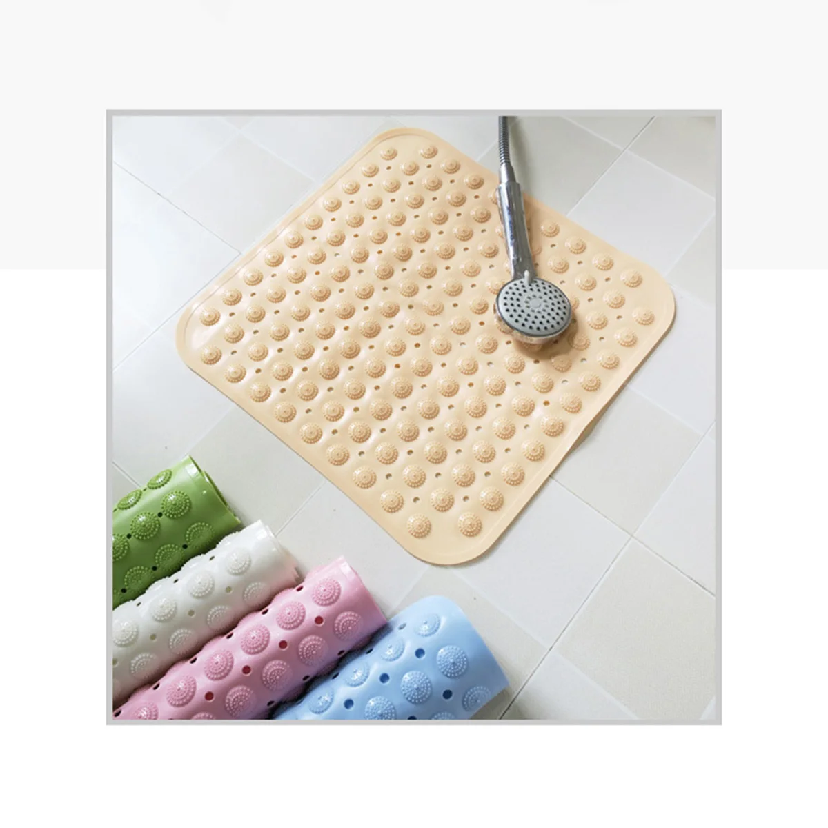 Противоскользящий коврик для ванной 48x48 см, резиновый коврик из ПВХ, напольный коврик для душа, массажный коврик в горошек на присосках, коврик для ванной комнаты, коврик для ванной 
Противоскользящий коврик для ванной 48x48 см, резиновый коврик из ПВХ, напольный коврик для душа, массажный коврик в горошек на присосках, коврик для ванной комнаты, коврик для ванной